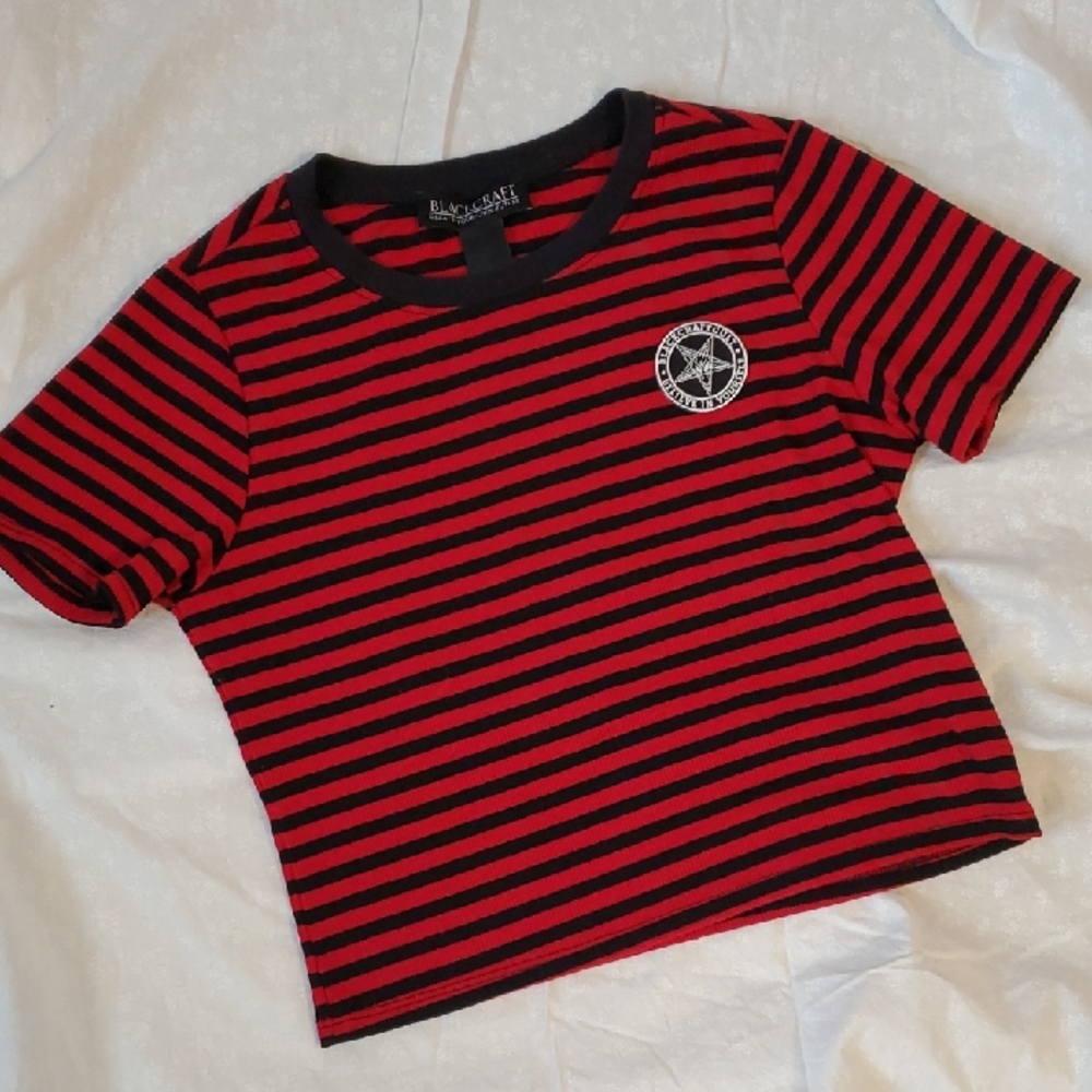 Cropped striped Tee